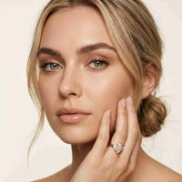 2.95 Ct Marquise Cut Moissanite Regal Halo Ring for Women
