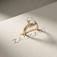2.95 Ct Marquise Cut Moissanite Regal Halo Ring for Women