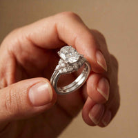 2.95 Ct Oval Cut Moissanite Crown-Inspired Ring for Women