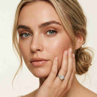 2.40 Ct Oval Cut Moissanite Heirloom Accent Ring Set for Women