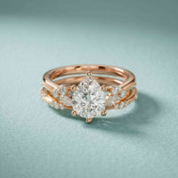 2.40 Ct Pear Cut Moissanite Classic Heritage Ring Set for Women