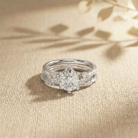 2.40 Ct Pear Cut Moissanite Classic Heritage Ring Set for Women