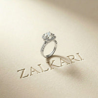 3.55 Ct Round Cut Moissanite Floral Halo Ring Set for Women
