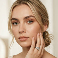2.40 Ct Radiant Cut Moissanite Marquise Accent Ring Set for Women
