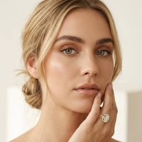 4.00 Ct Oval Cut Moissanite Signature Bloom Ring Set for Women