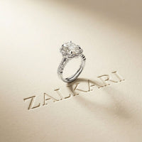 4.00 Ct Oval Cut Moissanite Signature Bloom Ring Set for Women