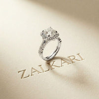 3.55 Ct Princess Cut Moissanite Floral Elegance Ring Set for Women