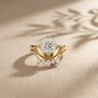 2.85 Ct Cushion Cut Moissanite Tiara Ring Set for Women