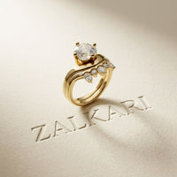 2.85 Ct Cushion Cut Moissanite Tiara Ring Set for Women