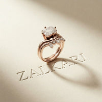 2.85 Ct Emerald Cut Moissanite Regal Curve Ring Set for Women
