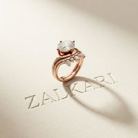 2.85 Ct Oval Cut Moissanite Modern Crown Ring Set for Women