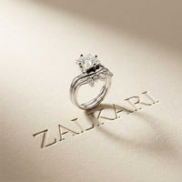 2.85 Ct Princess Cut Moissanite Tiara Accent Ring Set for Women