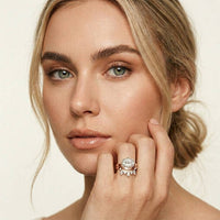 2.85 Ct Radiant Cut Moissanite Royal Enhancer Ring Set for Women