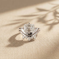 2.85 Ct Radiant Cut Moissanite Royal Enhancer Ring Set for Women