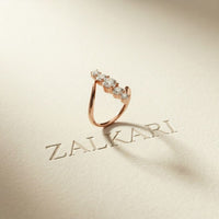 2.00 Ct Round Cut Moissanite Floating Chevron Ring for Women