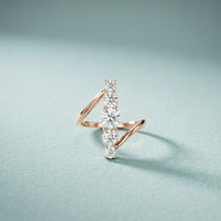 2.00 Ct Round Cut Moissanite Floating Chevron Ring for Women
