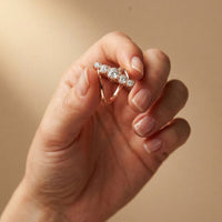 2.00 Ct Round Cut Moissanite Floating Chevron Ring for Women