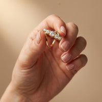 2.00 Ct Round Cut Moissanite Floating Chevron Ring for Women