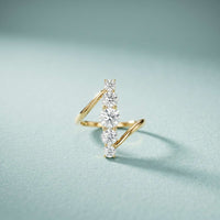 2.00 Ct Round Cut Moissanite Floating Chevron Ring for Women