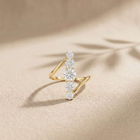 2.00 Ct Round Cut Moissanite Floating Chevron Ring for Women