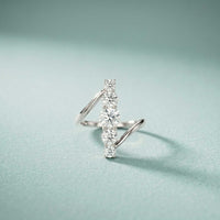 2.00 Ct Round Cut Moissanite Floating Chevron Ring for Women