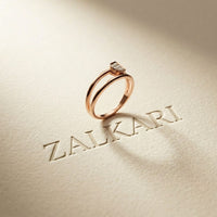0.15 Ct Round Cut Moissanite Bezel Teardrop Open Ring for Women