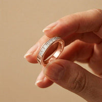 1.00 Ct Princess Cut Moissanite Channel Set Ring for Women Rose Gold