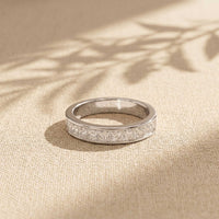 1.00 Ct Princess Cut Moissanite Channel Set Ring for Women White