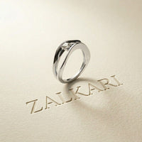 0.15 Ct Round Cut Moissanite Bypass Wave Ring for Women White