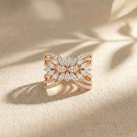 2.00 Ct Marquise Cut Moissanite Butterfly Bloom Statement Ring for Women