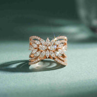 2.00 Ct Marquise Cut Moissanite Butterfly Bloom Statement Ring for Women