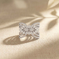 2.00 Ct Marquise Cut Moissanite Butterfly Bloom Statement Ring for Women