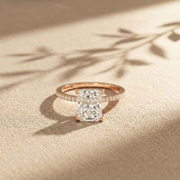 2.30 Ct Radiant Cut Moissanite Accent Ring for Women