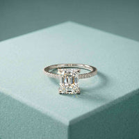 2.30 Ct Radiant Cut Moissanite Accent Ring for Women