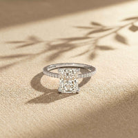 2.30 Ct Radiant Cut Moissanite Accent Ring for Women