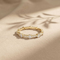 0.45 Ct Round Cut Moissanite Eternity Band Ring for Women