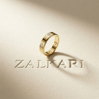 0.25 Ct Round Cut Moissanite Floral Accent Band Ring for Women Gold