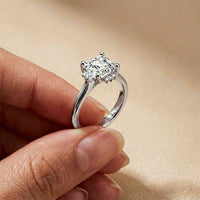 2.10 Ct Asscher Cut Moissanite Classic Solitaire Ring for Women White