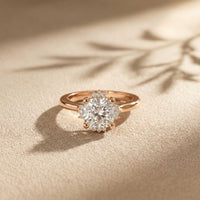 2.10 Ct Cushion Cut Moissanite Starburst Accent Ring for Women Rose Gold