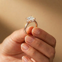 2.10 Ct Princess Cut Moissanite Refined Solitaire Ring for Women