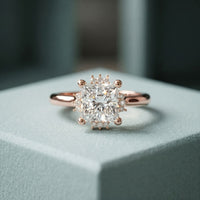 2.10 Ct Princess Cut Moissanite Refined Solitaire Ring for Women