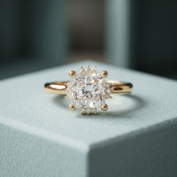 2.10 Ct Princess Cut Moissanite Refined Solitaire Ring for Women