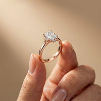 2.10 Ct Radiant Cut Moissanite Solitaire Engagement Ring Rose Gold
