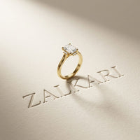 2.10 Ct Radiant Cut Moissanite Solitaire Engagement Ring Gold