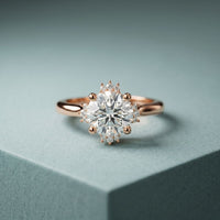 2.10 Ct Round Cut Moissanite Classic Solitaire Ring Rose Gold
