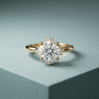 2.10 Ct Round Cut Moissanite Classic Solitaire Ring Gold