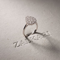 1.15 Ct Round Cut Moissanite Pavé Cluster Solitaire Ring for Women White