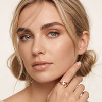 0.10 Ct Round Cut Modern Open Swirl Moissanite Ring Rose Gold