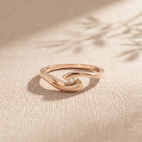 0.10 Ct Round Cut Modern Open Swirl Moissanite Ring Rose Gold