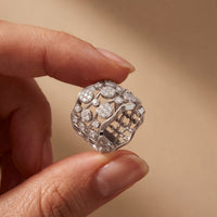 1.05 Ct Round Cut Openwork Bubble Moissanite Ring White